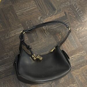 Ganni Black Leather Shoulder Bag